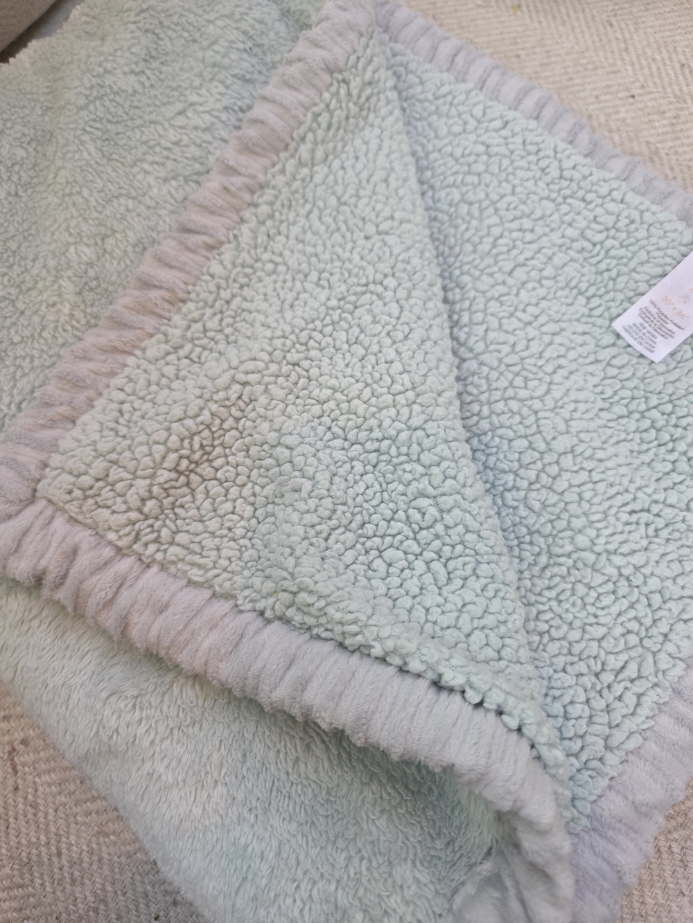 Plush Sherpa Babh Throw Blanket - Mint Chickpea
